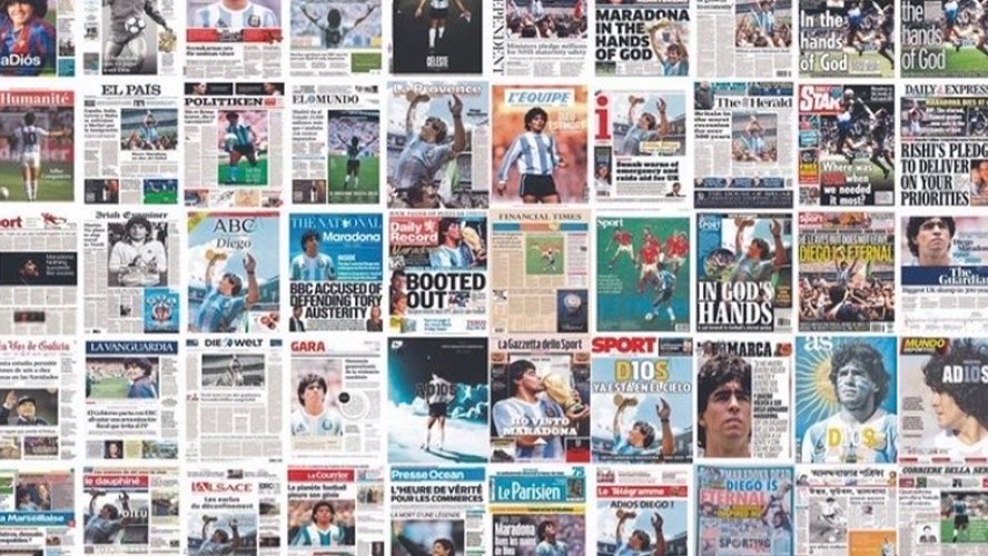 Las portadas de todos los diarios del mundo habla de Diego Maradona -  Actualidad 