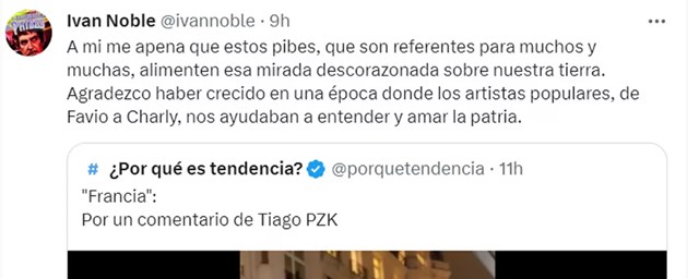 Tiago PZK tras su polémico video: "Yo a mi país no lo cambio por ningún otro" 3 captura de pantalla 2024 01 10 122434