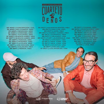 El Cuarteto de Nos realizará una gira por distintas ciudades de Argentina 2024 1 tour segundo semestre 2024