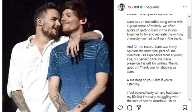 mensaje louis tomlinson muerte liam payne